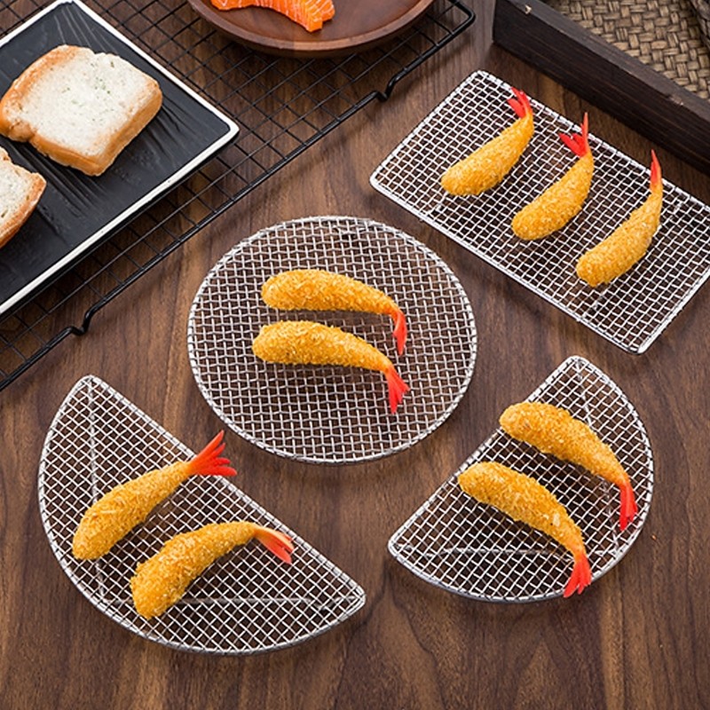 Keln Thép không gỉ Tempura Frying Net Frying Rack Dụng cụ nấu nướng