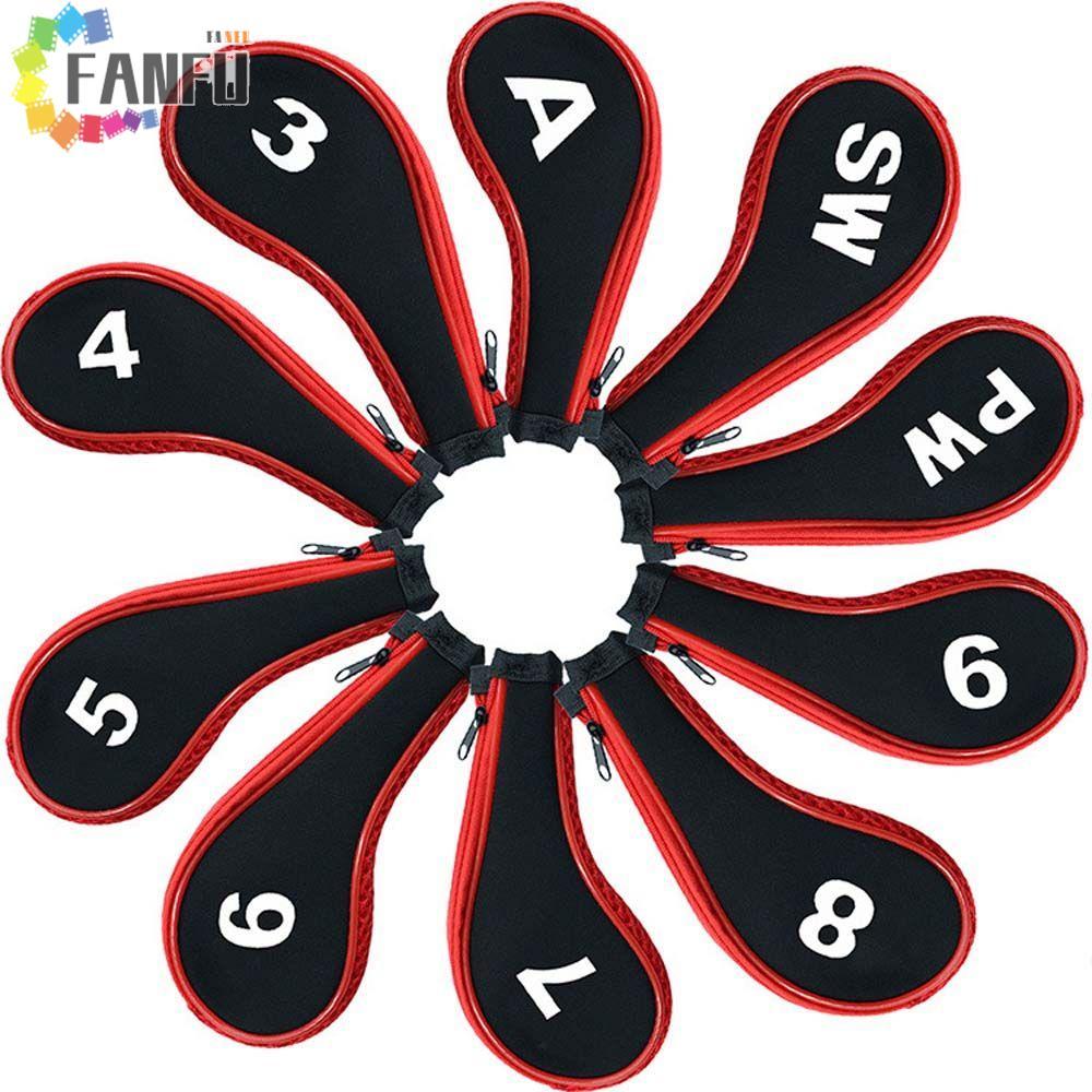 FANFUZOUZU Golf Iron Headcover 4-9, P, S, A Wedge Cover Protector Case Golf Iron Covers Set Vỏ bảo v