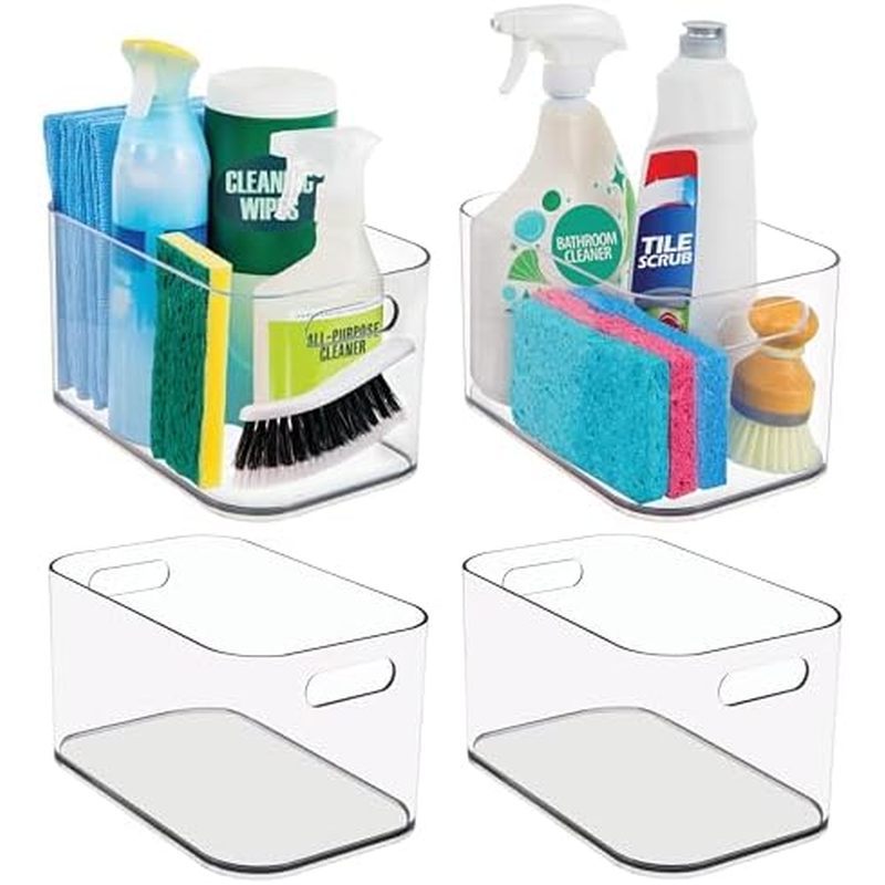 STORi Bliss 10" x 6" Open Clear Pantry Organizer Bin, Set of 2, Plastic Containers with Handle for K
