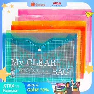 Bìa đựng hồ sơ, tài liệu, bìa nhựa nút F4, My clear _cm