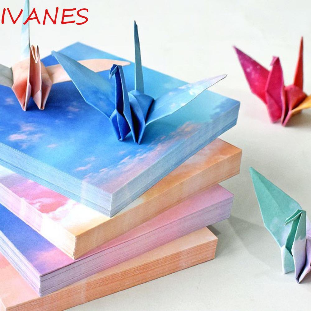 IVANES 400 Chiếc Giấy Origami Bầu Trời Đầy Sao, Giấy Gấp Gấp Nhiều Màu Sắc Thủ Công, Giấy Origami Bầ