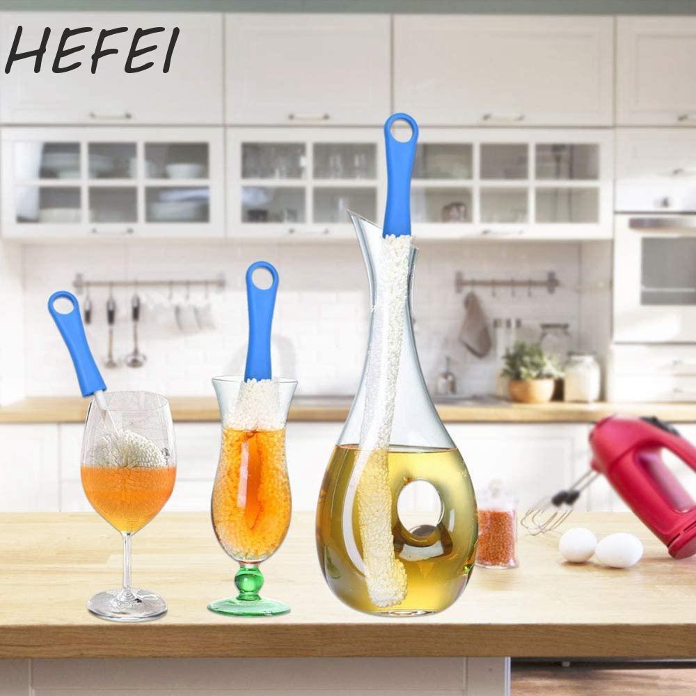 HEFEI Bàn chải làm sạch HEFEI Bọt mềm 3 cái / bộ Stemware Kính làm sạch bụi