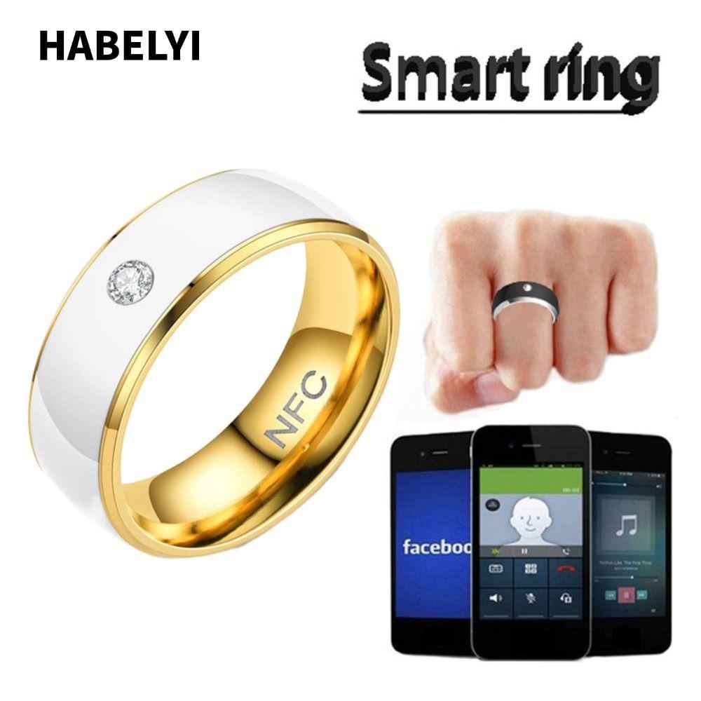 Nhẫn thông minh HABELYI NFC, Nhẫn kỹ thuật số đeo ngón tay ma thuật đa chức năng, Thép không gỉ chốn
