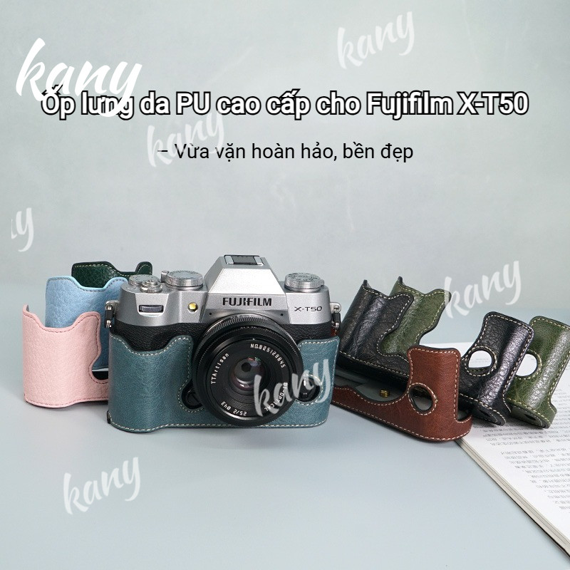 Fujifilm XT50 Bảo Vệ Camera Da PU Đế Fuji X-T50 XT50 Da Đế Túi Phụ Kiện Túi 1 / 4 Vít