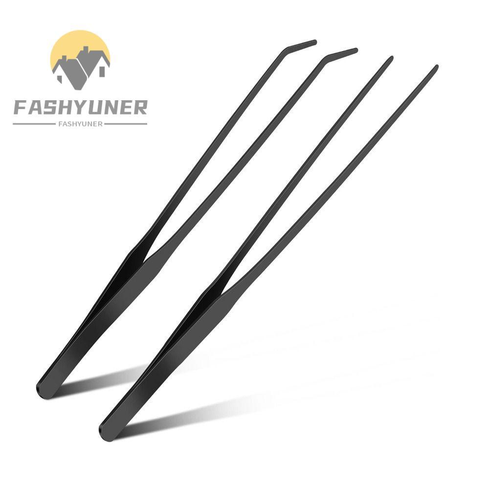 Nhíp bể cá dài FASHYUNER, Kẹp bể cá chống trượt thẳng và cong, Thép không gỉ đa năng Bể cá bền bỉ Sử