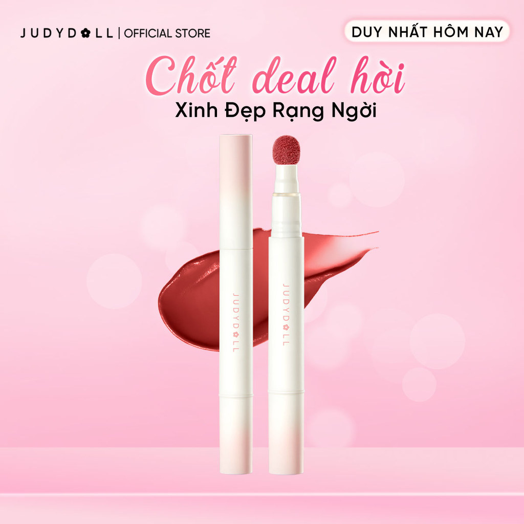 JUDYDOLL Son Kem Lip Powder Cream Mịn lì Che phủ vân môi Không dính cốc 1,8g