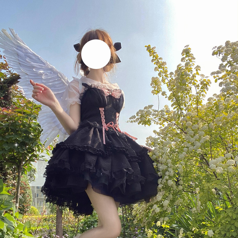 [Phong cách đầy đủ] Đầm lolita Váy lolita cấm tình yêu Phong cách Gothic jsk Sling Dress