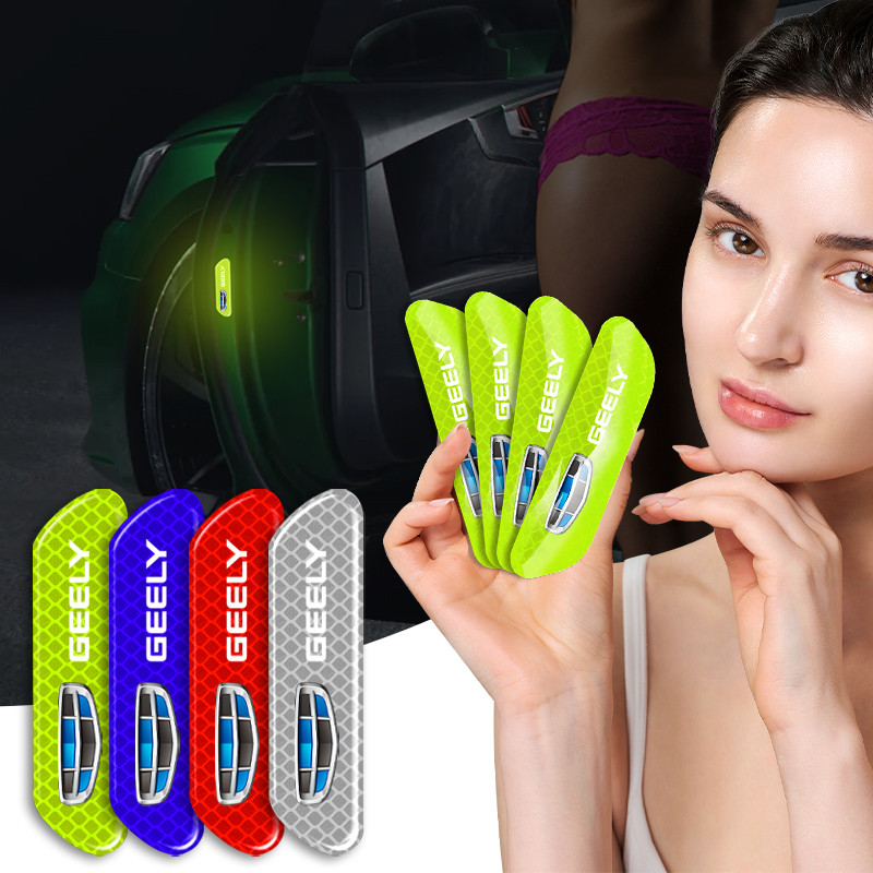 4 Miếng Dán Cửa Ô Tô Cảnh Báo An Toàn Dấu Phản Quang Cho Geely Coolray Atlas / Atlas Pro Tugella Mon