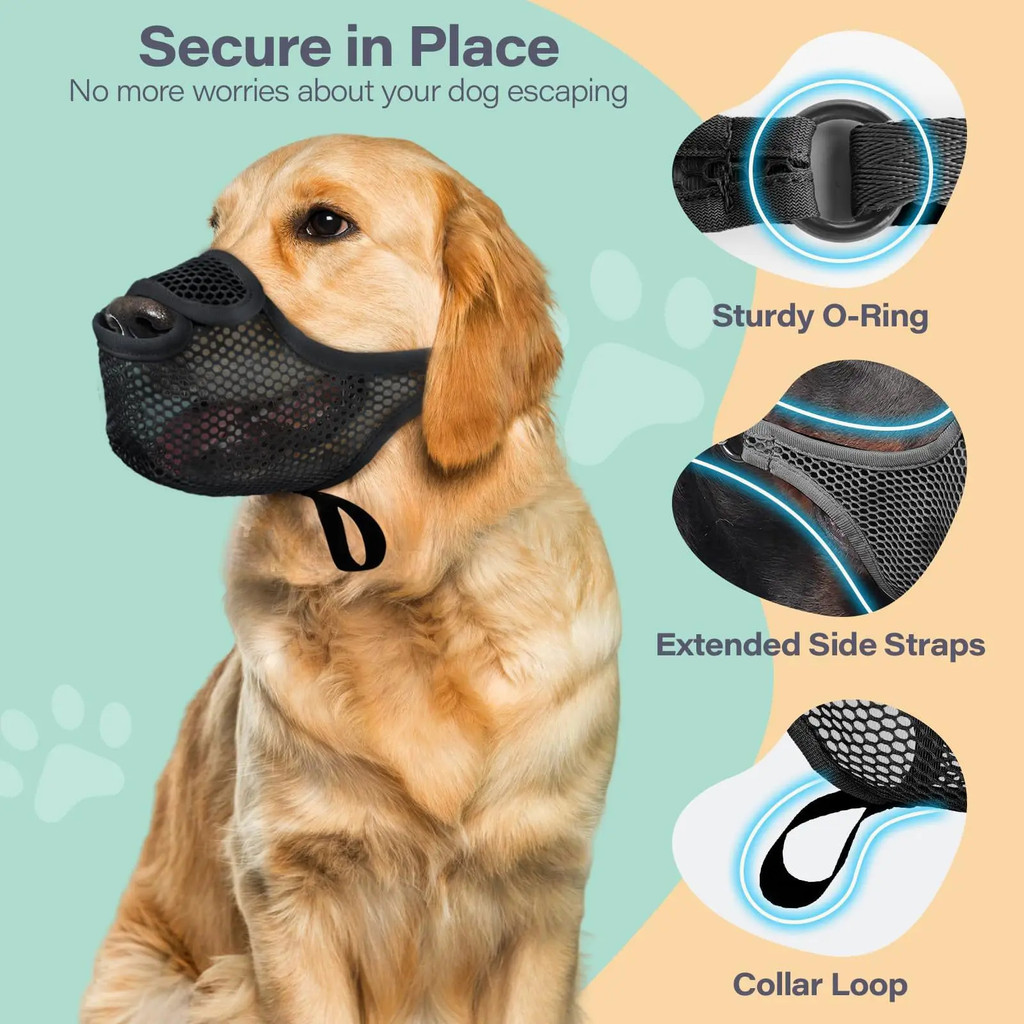 Đồ dùng huấn luyện thú cưng Chó muzzle Chống cắn sủa và nhai Thoáng khí Sof Mesh Dog muzzle Mouth Co