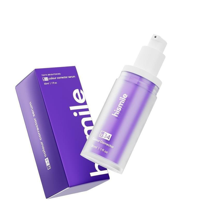 Hismile V34 Color Corrector-Dyeing Repair Agent, Tăng cường làm trắng răng, Kem đánh răng màu tím, C
