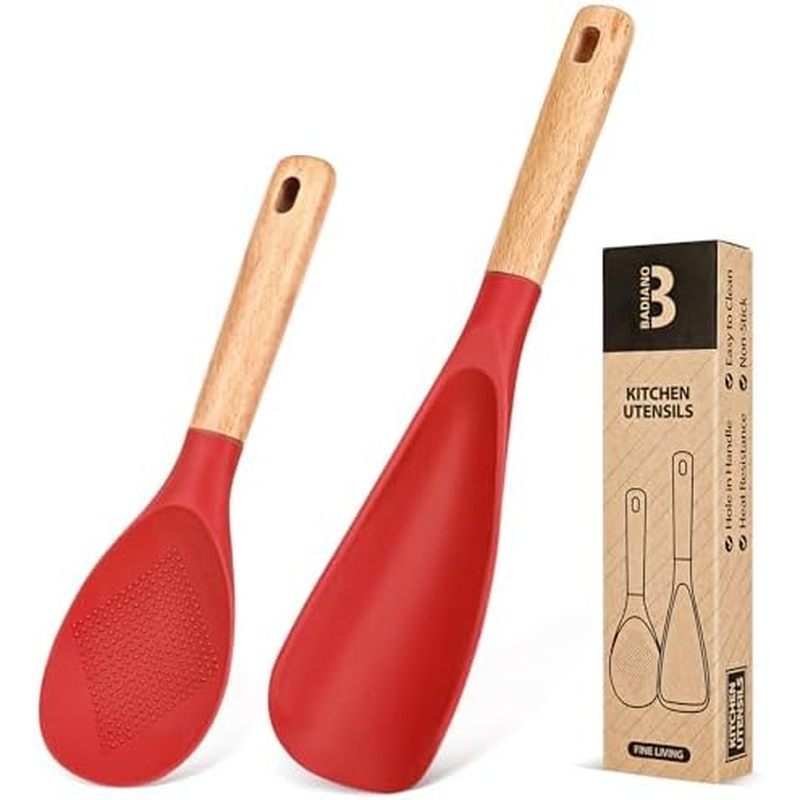 Cooking Spoon and Rice Scooper for Nonstick Cookwares, Great for Cooking and Serving Sturdy BPA-Free