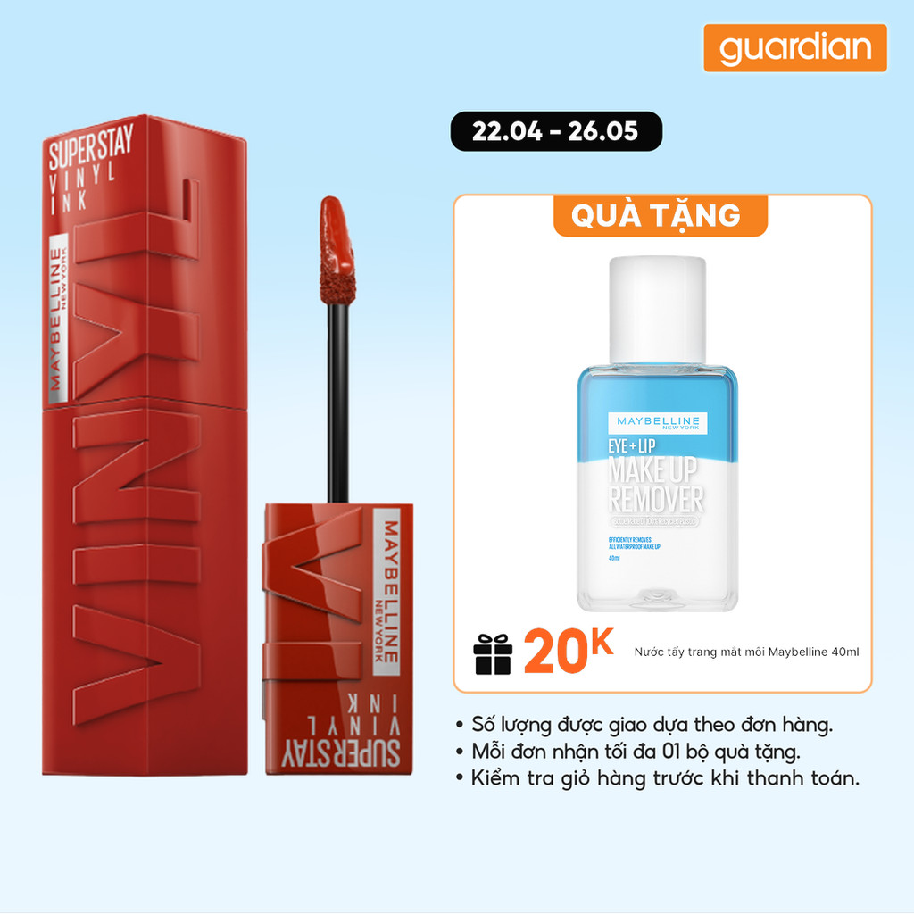 Son Kem Bóng Maybelline Super Stay Vinyl Ink #61 Risky Gạch Đun 4.2ml