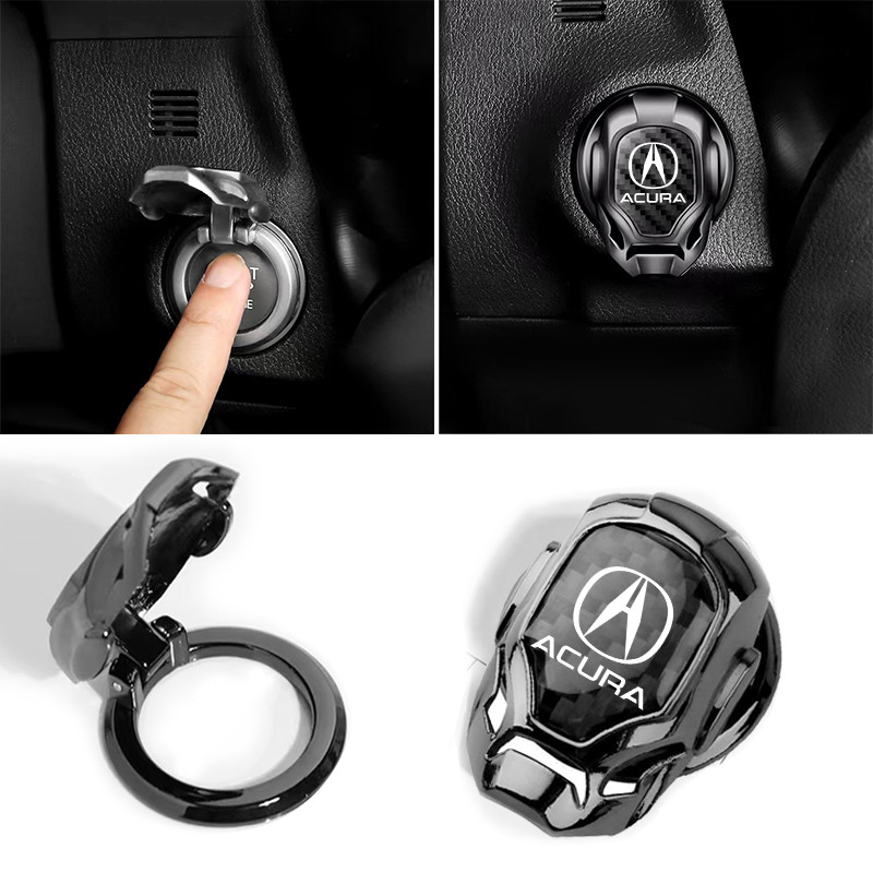 Vỏ bảo vệ khởi động bằng một cú nhấp chuột trên ô tô Nhãn dán trang trí nút nội thất cho Acura MDX /