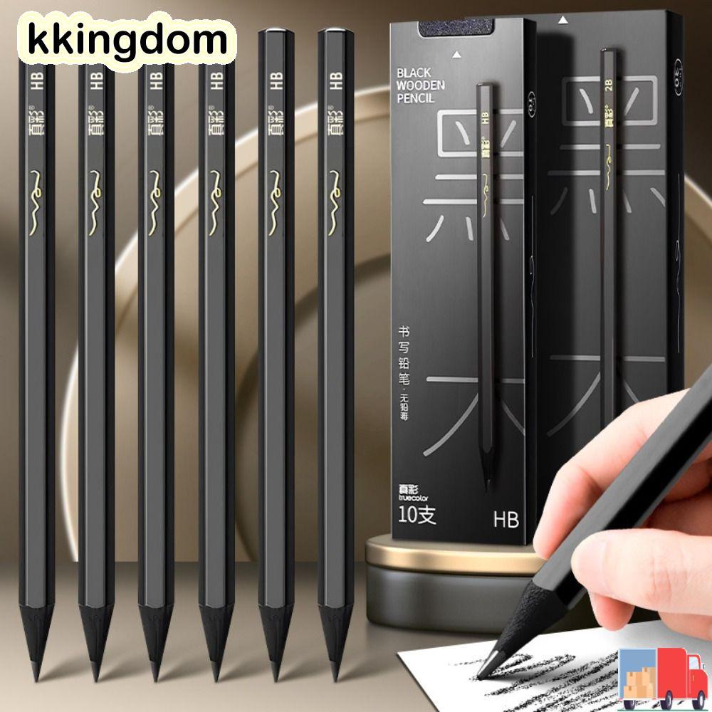 KKINGDOM 10 / 30 CÁI Bút chì than chì, Bút chì phác thảo chì màu đen HB 2B, Quà tặng bút chì HB / 2B