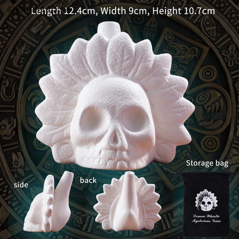 SRVN Oril Aztec Death Còi To La hét Aztec Death Whistle Mới lạ Skeleton Còi Halloween Đồ dùng dự tiệ