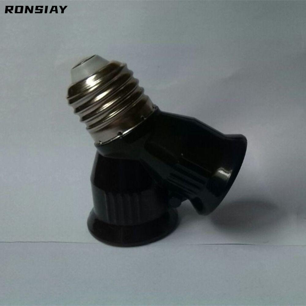 Ổ cắm bóng đèn RONSIAY E27, PC chống cháy E27 TO 2E27, bền với vít màu đen Twins Đế LED E27