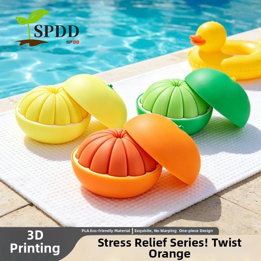 SPDD 3D In Cam, Cam Vàng Xanh Biến Dạng Bóng Cam Đồ Chơi Giải Nén, Mô Hình Trái Cây Sáng Tạo Đồ Tran