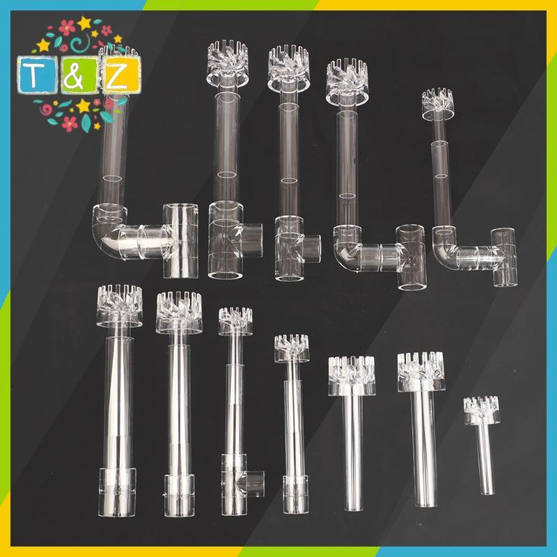 [T & Z] 1 Bộ DIY Clear Aquarium Skimmer Acrylic Lily Spin Inflow Outflow Water Plant Tank Filter Cle