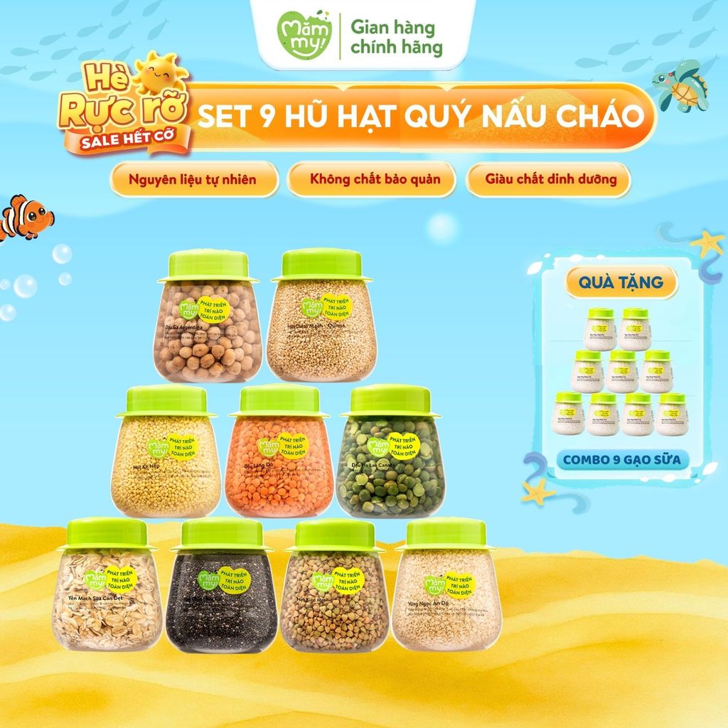 Combo 9 loại hạt ăn dặm Mămmy nhập khẩu chứa nhiều vitamin và dinh dưỡng cho bé cho bé từ 6 tháng