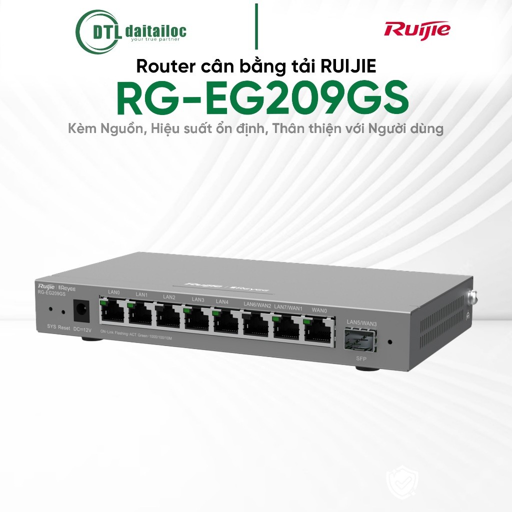 Router cân bằng tải RUIJIE RG-EG209GS Kèm Nguồn, Hiệu suất ổn định,Thân thiện với người dùng| Chính 