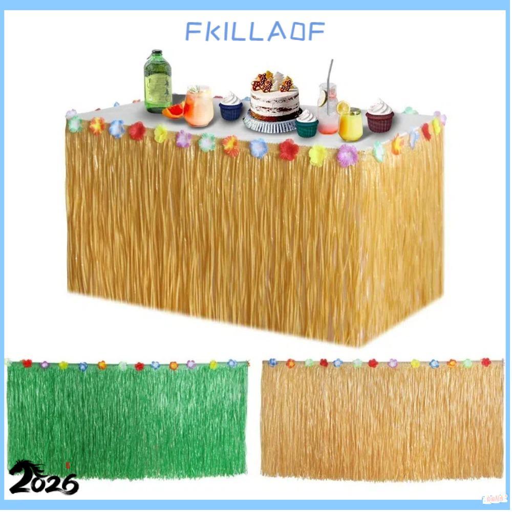 FKIL Ống Hút Bàn Váy, Tiệc Hawaii Trang Trí Váy Bàn Cỏ, Trang Trí DIY Hawaii Theo Chủ Đề Rơm Màu Haw
