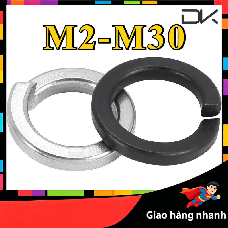 long đền vênh, Long đền ve, Long đền Mạ niken/mạ kẽm/màu 8.8 cấp đenVòng Đệm Chống Rung, Chống Tự Th
