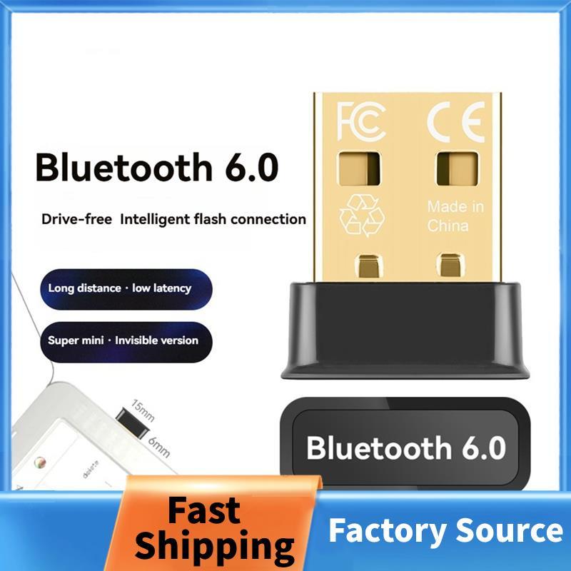 Bộ chuyển đổi Bluetooth USB Bluetooth 6.0 Dongle cho PC Bộ thu phát Bluetooth cho bàn phím / chuột