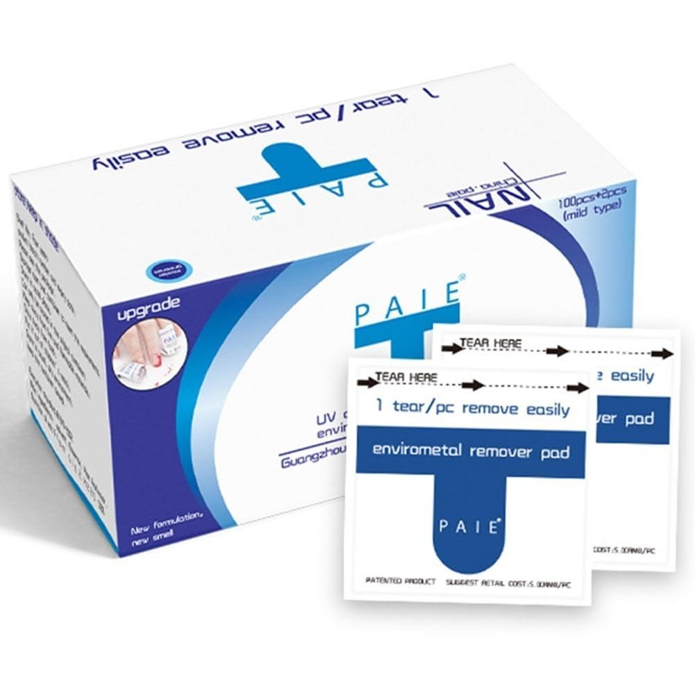 Miếng tẩy sơn móng tay Acetone - 100 chiếc Khăn lau nhanh, Khăn ướt bọc riêng để loại bỏ sơn móng ta