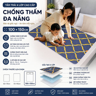 Tấm Chống Thấm 4 Lớp,Phù hợp cho mọi lứa tuổi,Chất liệu đảm bảo, chống thấm nước và chống trơn trượt,Dễ dàng vệ sinh