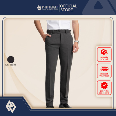 Quần âu nam Phan Nguyễn, chất liệu cao cấp, mềm mại, hạn chế nhăn tốt, form regular fit QVL.928