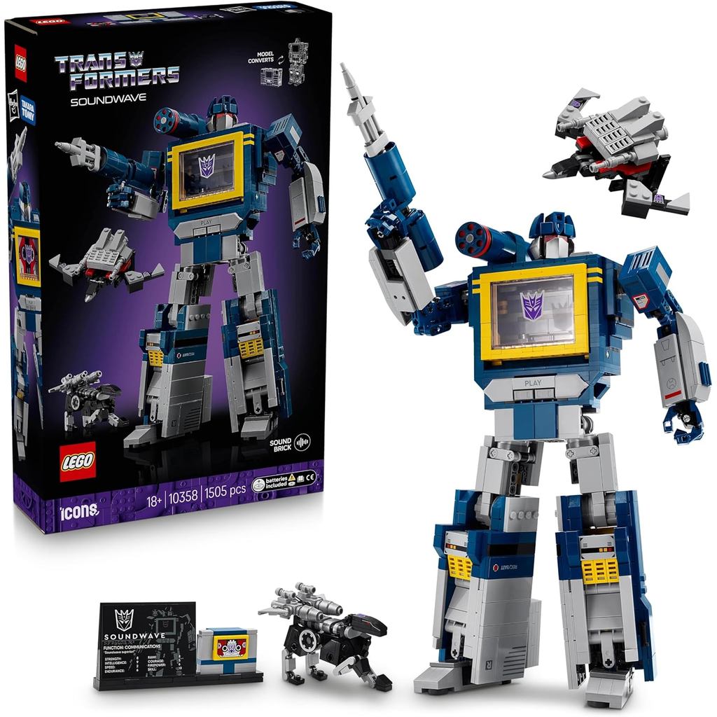 LEGO Icon Transformers: Đồ chơi Soundwave, Khối xây dựng, Quà sinh nhật, Ô tô, Xe Mini, Trò chơi, Nộ