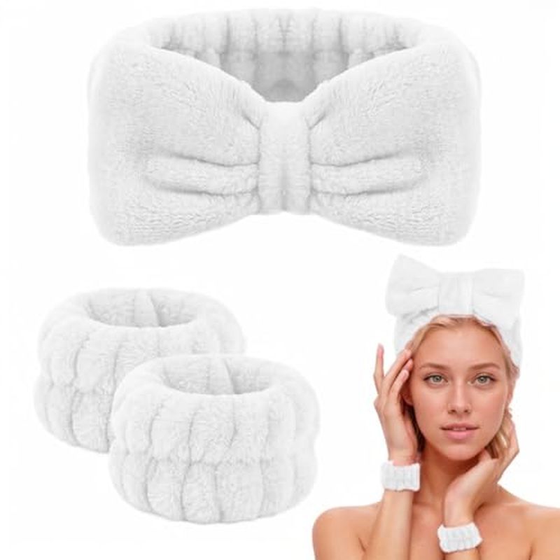 dband Set,For Face Washing Skin Care Accessories,Girls Headbands and Wristbands for Washing Face Hea