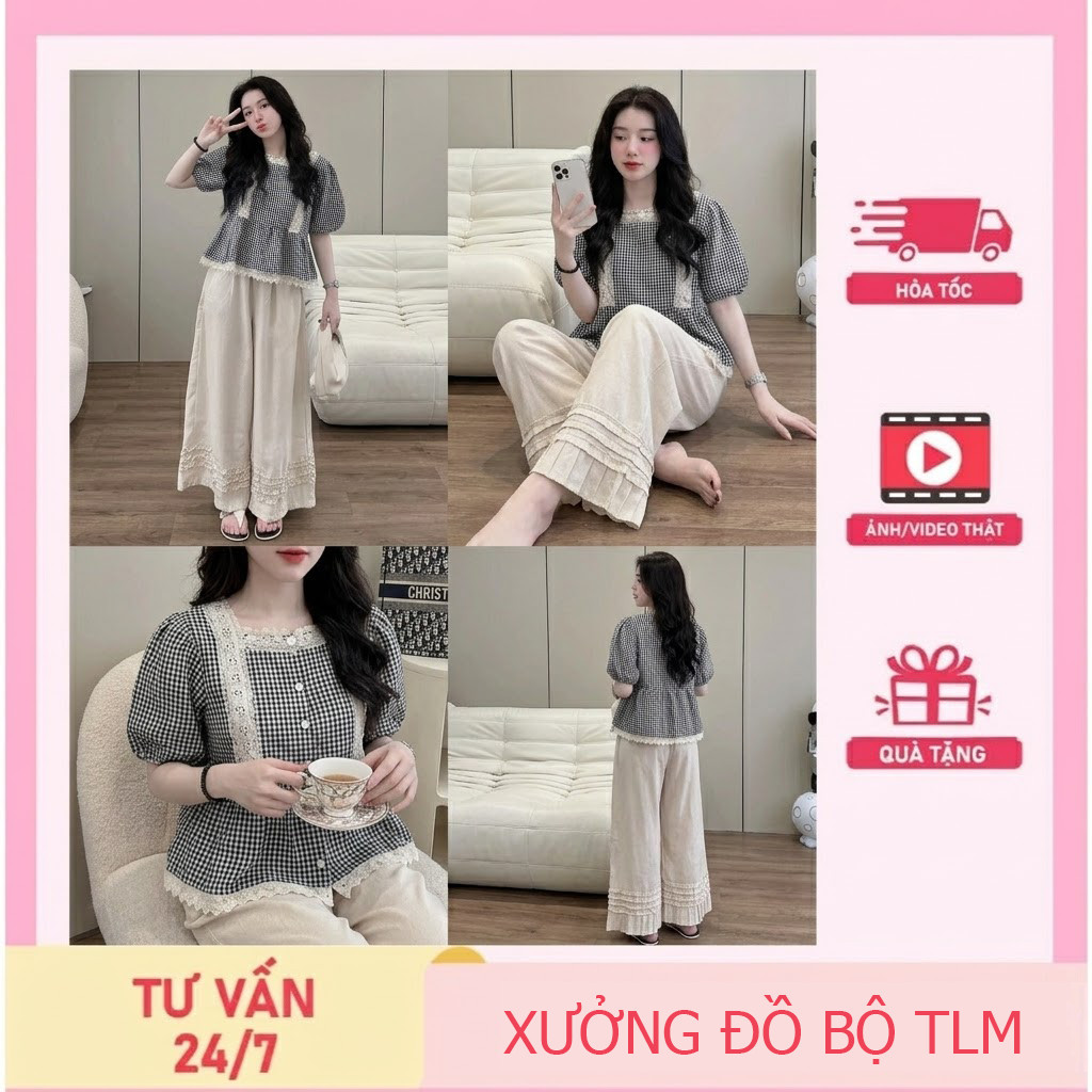 Đồ bộ nữ đồ mặc nhà thời trang dạo phố Áo đũi quần Mango