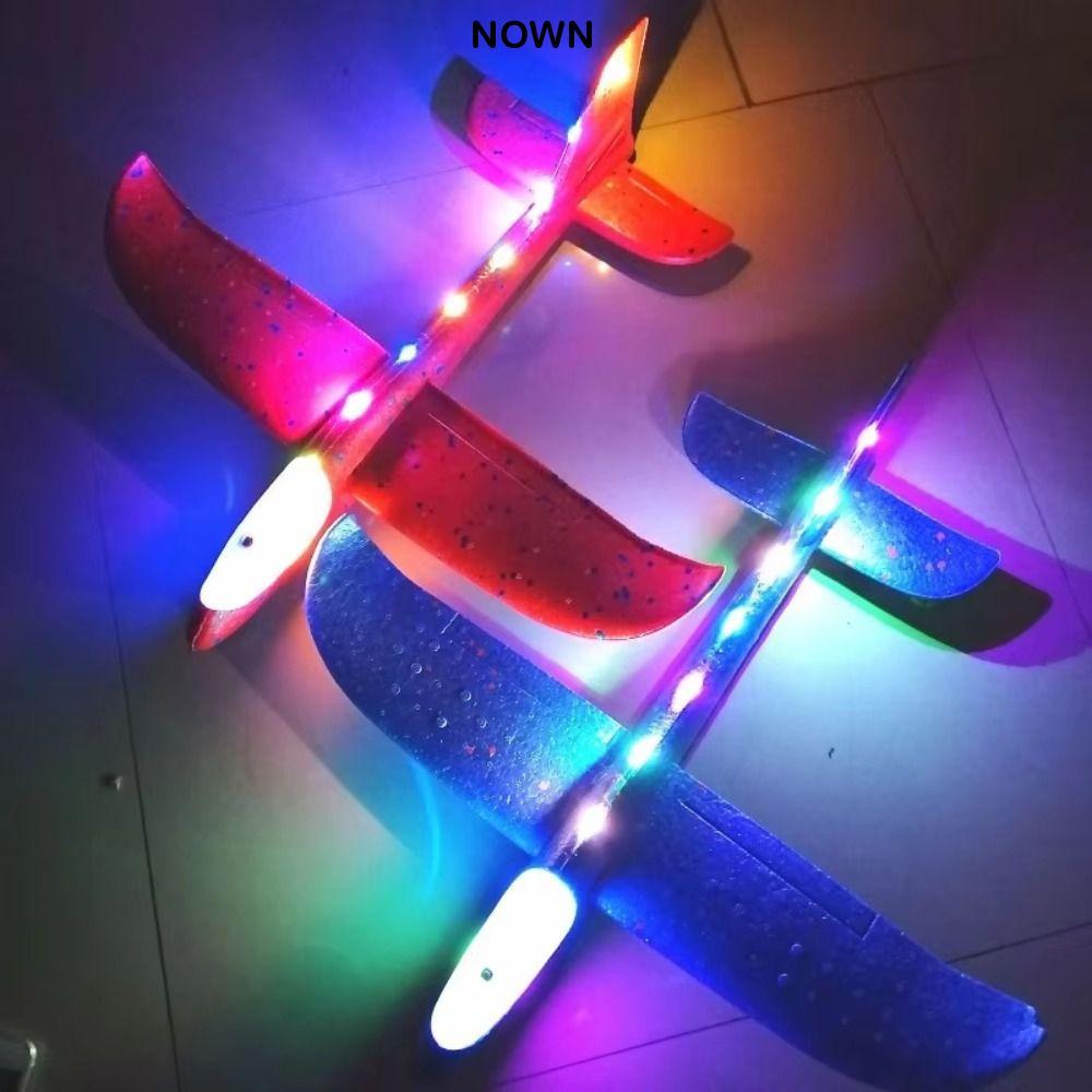 Máy bay lượn xốp WUXIA, lớn có đèn LED Máy bay ném tay, sáng tạo bền mô hình siêu nhẹ Máy bay LED Đồ