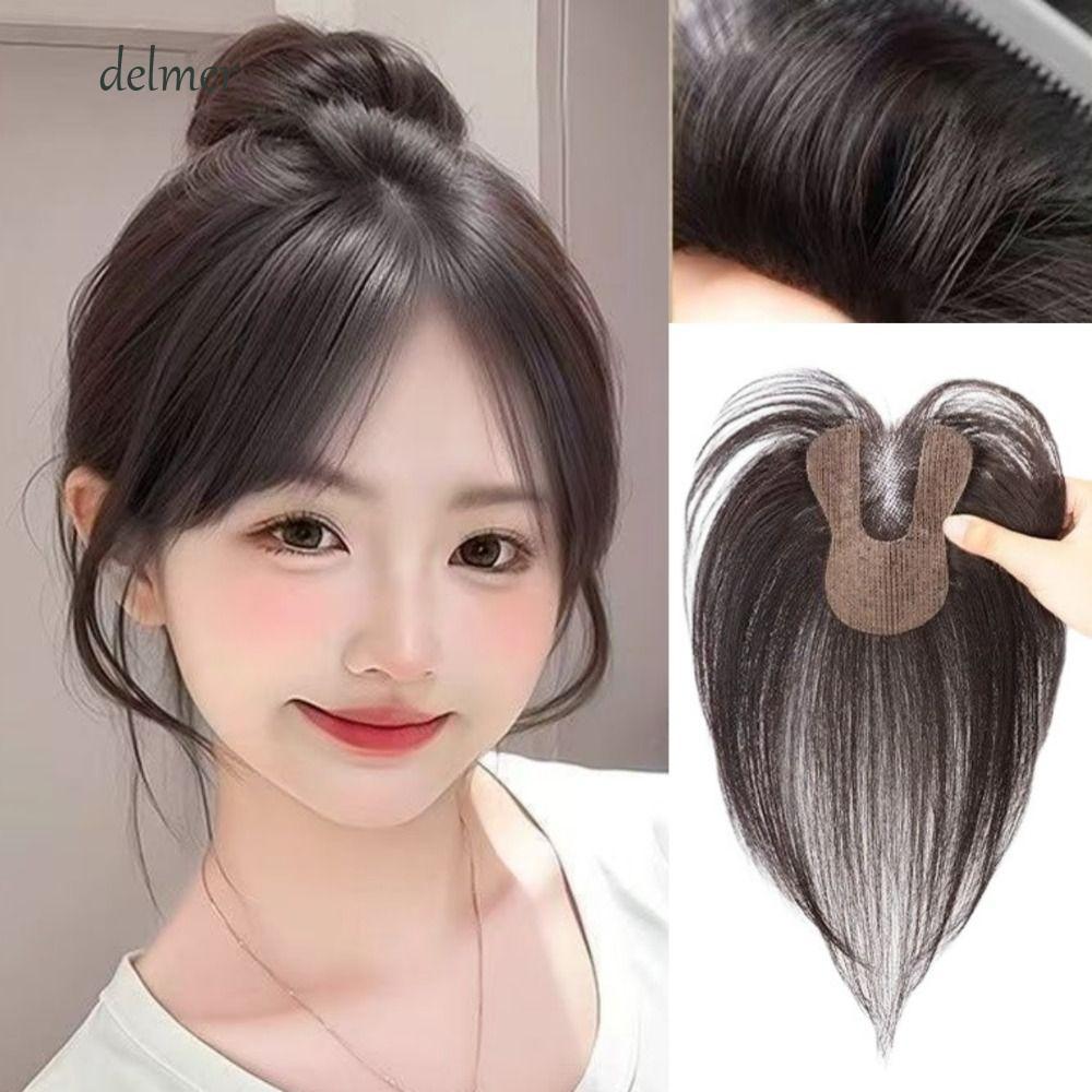 DELMER Top of The Head Thay thế, Nhẹ Giả Nổ Tóc Miếng Dán Miếng Dán Tóc Giả, Miếng Dán Tóc Miếng Dán