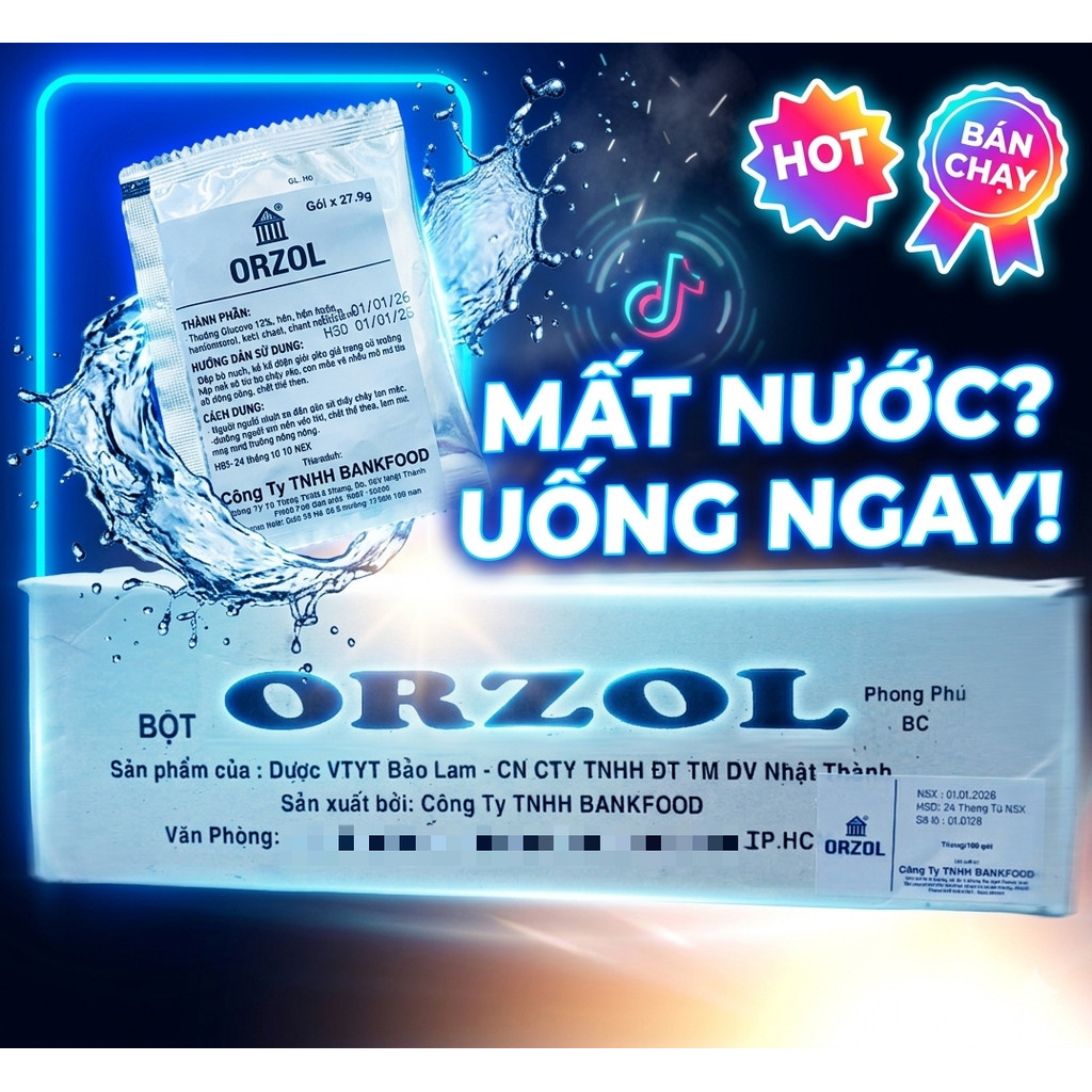 ORZOL Oresol Bù Nước Điện Giải Nhanh Hỗ Trợ Tiêu Chảy Mệt Mỏi