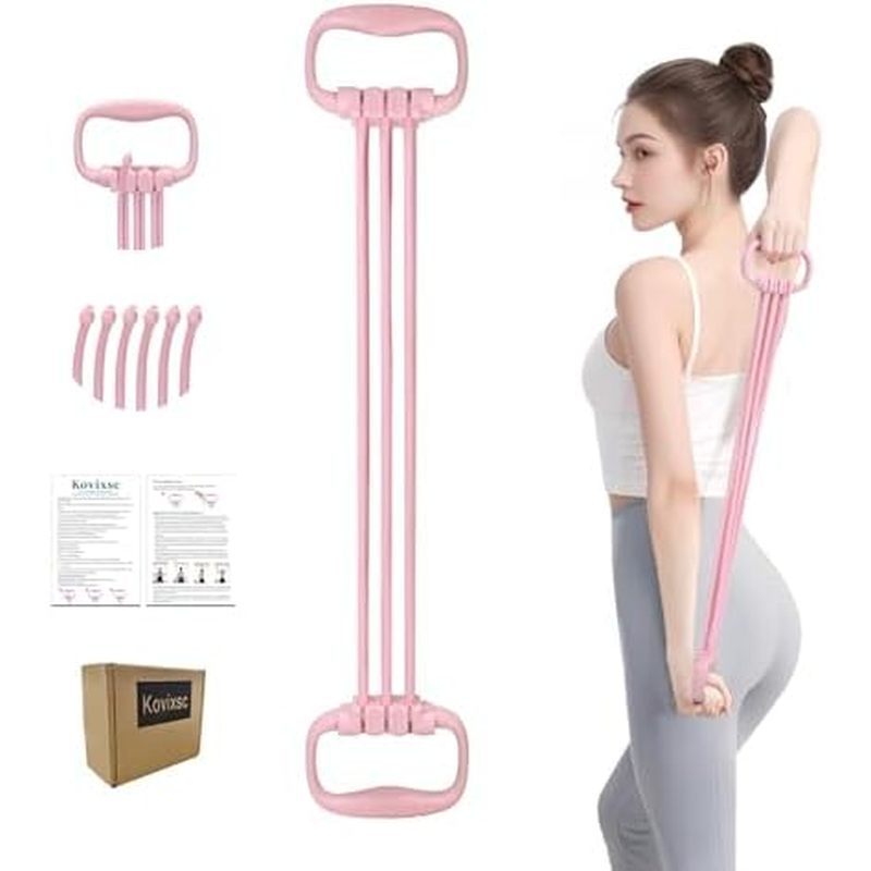 Dây kháng lực 8 hình dành cho nữ, trọng lượng 15-90LBS, có thể điều chỉnh và có tay cầm, phù hợp cho