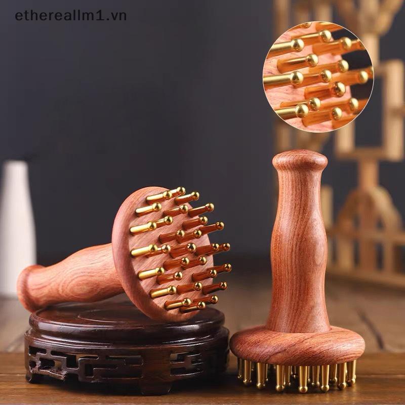 Eth Di Động Bằng Đồng Gỗ Gua Sha Dụng Cụ Massage Đầu Ne Leg Body Meridian Massage Lymphatic Giảm Cơ 
