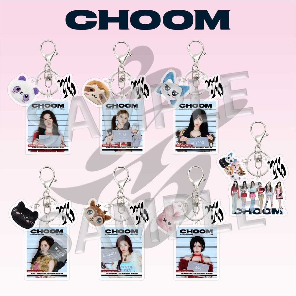 26 BABYMONSTER Album Mới Acrylic Móc Khóa Túi Mặt Dây Chuyền HYEON ASA Hàng Hóa