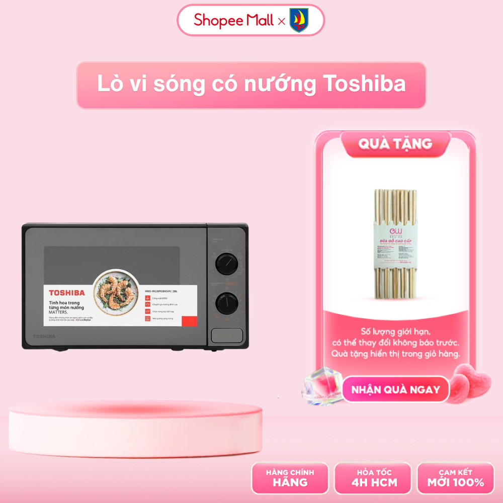 Lò vi sóng có nướng Toshiba MM2-MG20PE(BM)VN - 20 lít - SX Thái Lan - Chính hãng - Bảo hành 12 tháng