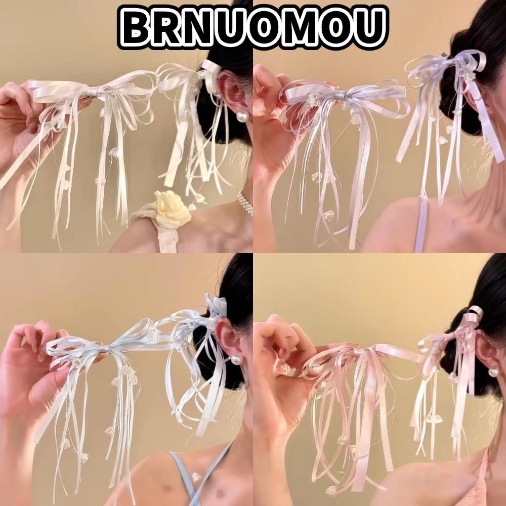 BRNUMOU Kẹp Tóc Lily Of The Valley Bow, Lily Of The Valley Ruy Băng Ngọt Ngào Lily Of The Valley Kẹp