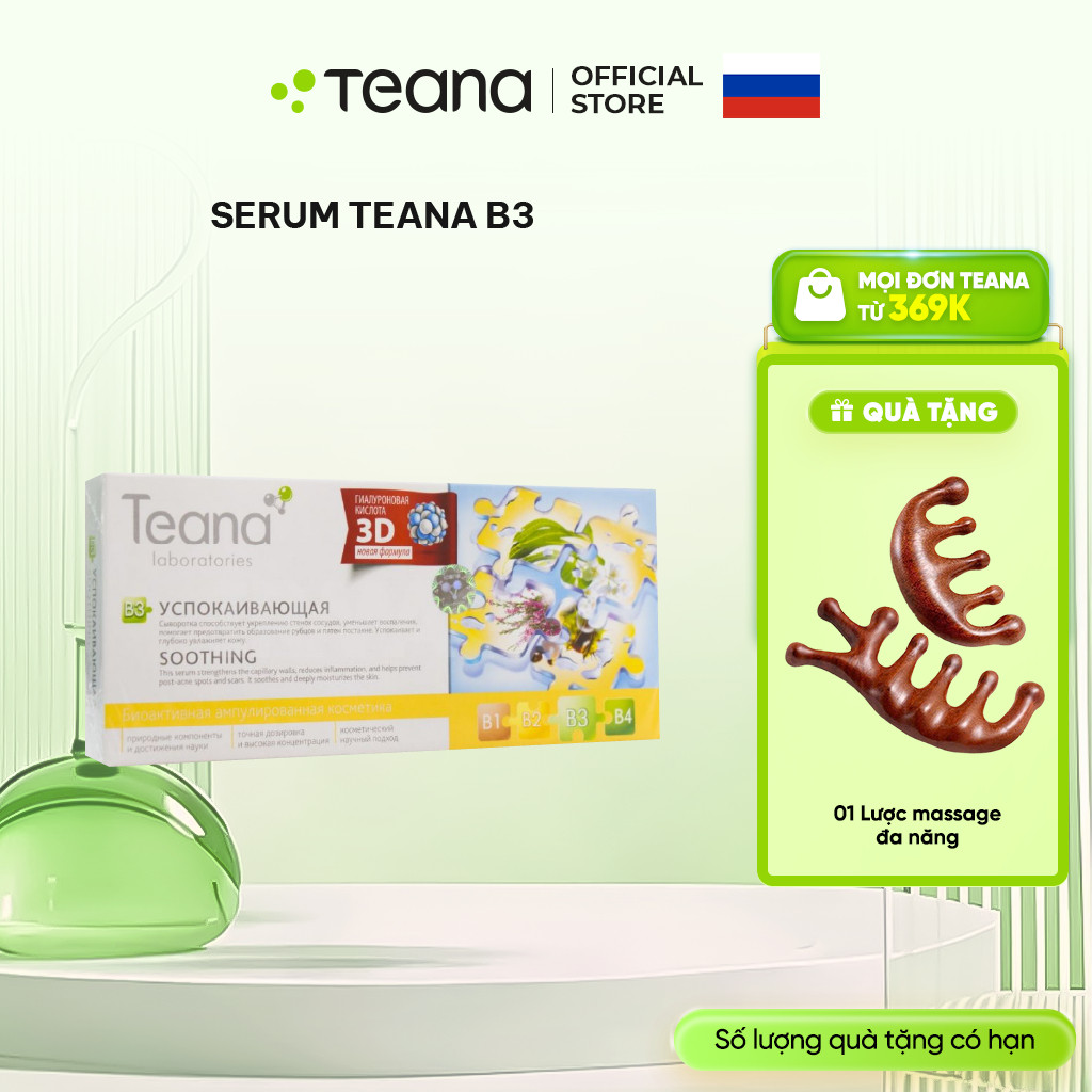 Serum Teana B3 Soothing kiềm dầu, mờ thâm, phục hồi da mụn 10ml/20ml