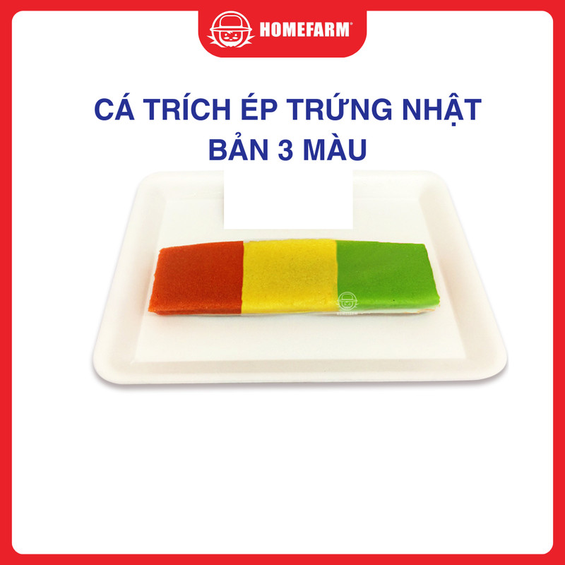 Cá Trích Ép Trứng Nhật Bản - Homefarm - Thanh 3 màu xanh, đỏ và vàng, túi 100g