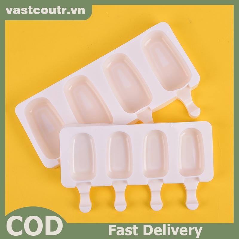COUTR Silicone Frozen Ice Cream Mold Juice Popsicle Maker Ice Lolly Mold - 4 Cell VN