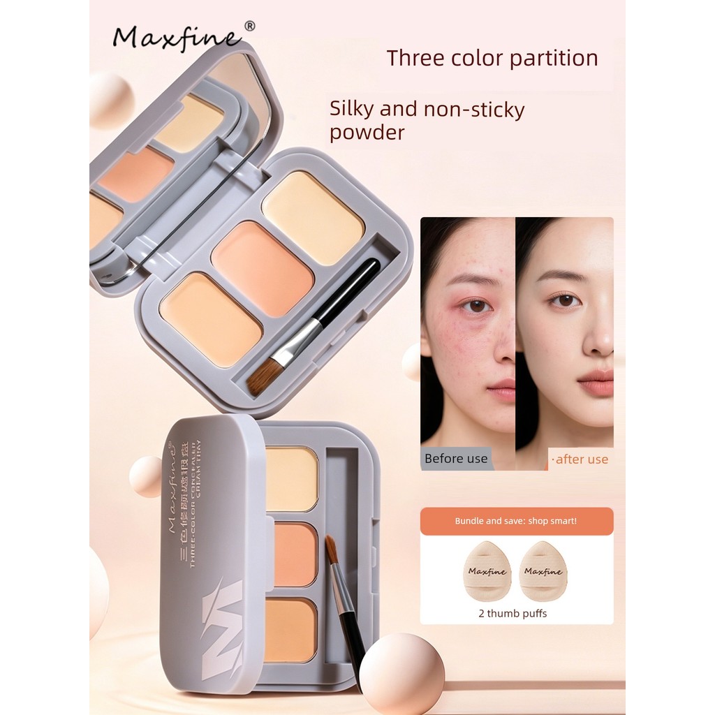 kem che khuyết điển che khuyết the saem Maxfine Tricolor Che Khuyết Điểm Mặt Điểm Mụn Đánh Dấu Luật 
