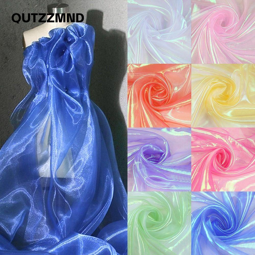 QUTZZMND Organza Vải, Vải tuyn Laser Mỏng Trong Suốt, Chất Liệu Thủ Công Sáng Bóng Organza Váy Vải C