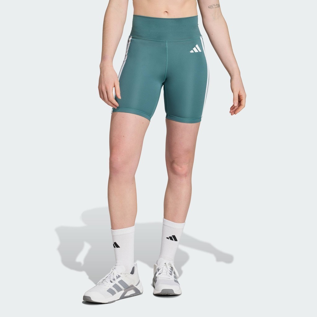 adidas Gym & Training Optime Essentials 3-Stripes Short Leggings Women Green JY2147