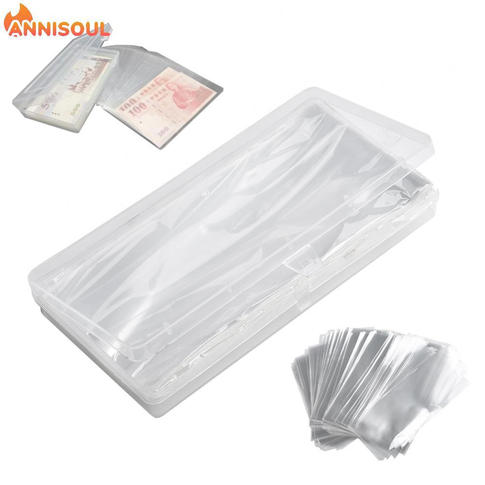 [NISO]Case Holder Plastic Collection w/Box 100PC Clear Currency Storage Useful