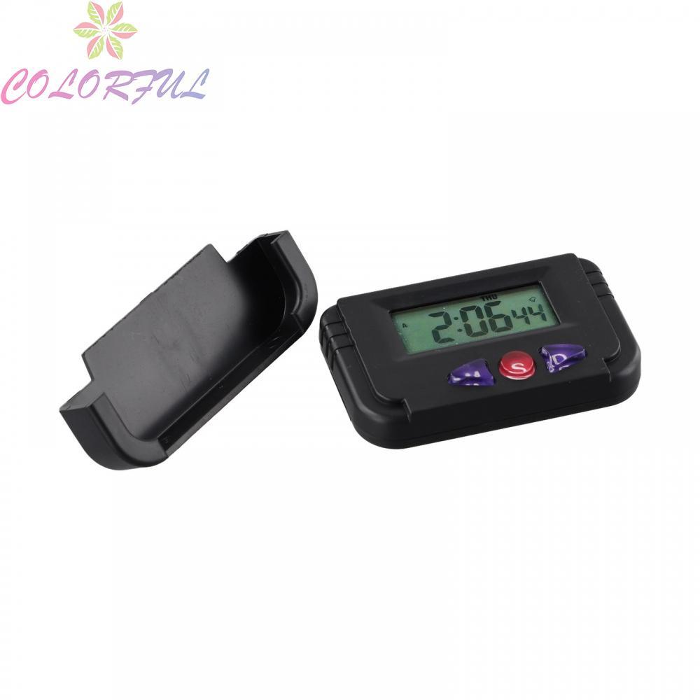 Sleek Digital LCD Screen Car Dashboard Desk Clock with Stopwatch and Calendar