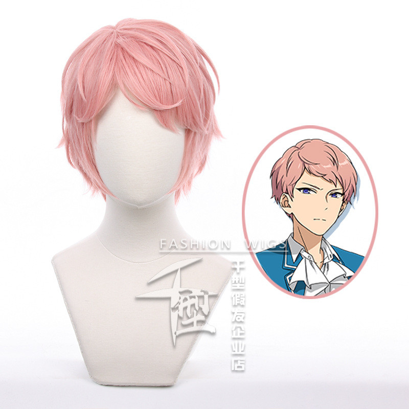 Misscoo Game Ensemble Stars ES Itsuki Shu Cosplay Tóc Giả Ngắn Hồng Chịu Nhiệt Tổng Hợp Tóc